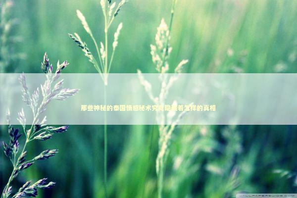 那些神秘的泰国情感秘术究竟隐藏着怎样的真相 那些神秘的泰国情感秘术究竟隐藏着怎样的真相 情感心理